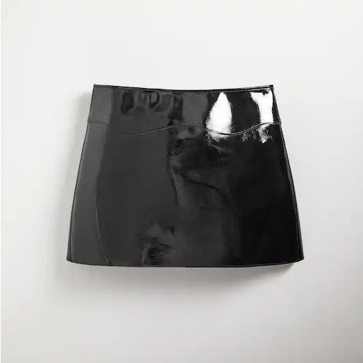 Wavy Mini Skirt In Crinkle Patent Coachtopia Leather