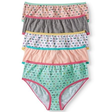 Girls' Cotton Briefs, 5 Pack, 8, Tiny Icons