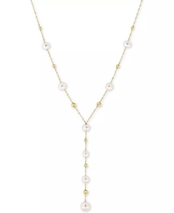 EFFY® Cultured Freshwater Pearl (5, 6, & 7mm) Lariat Necklace in 14k Gold