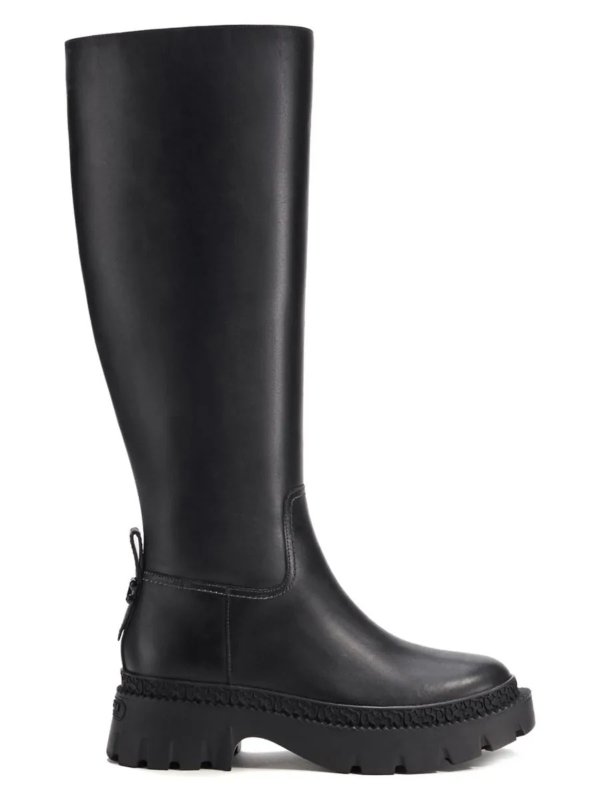Julietta Leather Knee-High Lug-Sole Boots