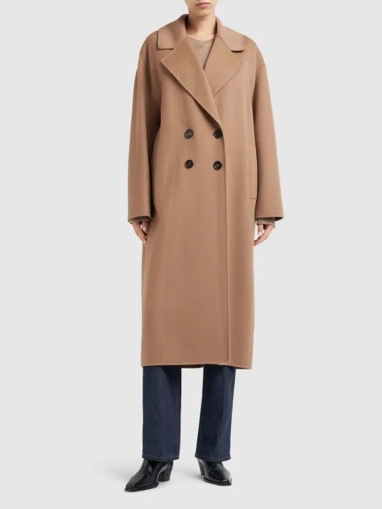 Holland wool double breasted long coat