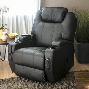 Swivel Massage Recliner Chair w/ Remote Control, 5 Modes