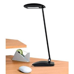 Newhouse Lighting 5W Designer LED Desk Lamp w/ Brightness Dimmer and USB Charging Port, Black