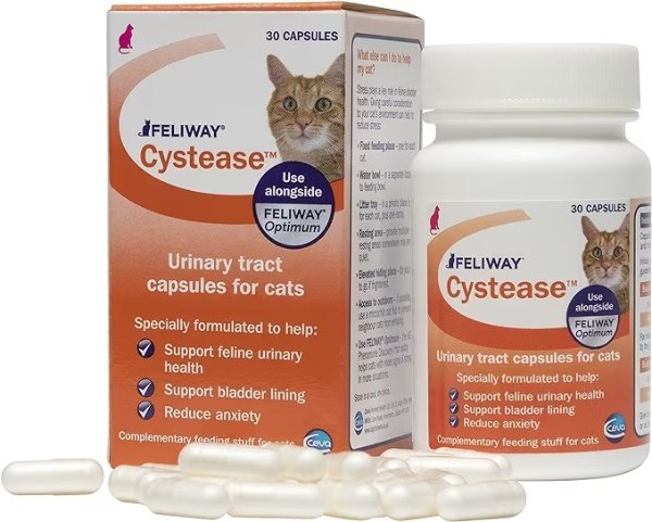 FELIWAY Cystease 用于猫与压力相关的膀胱问题胶囊