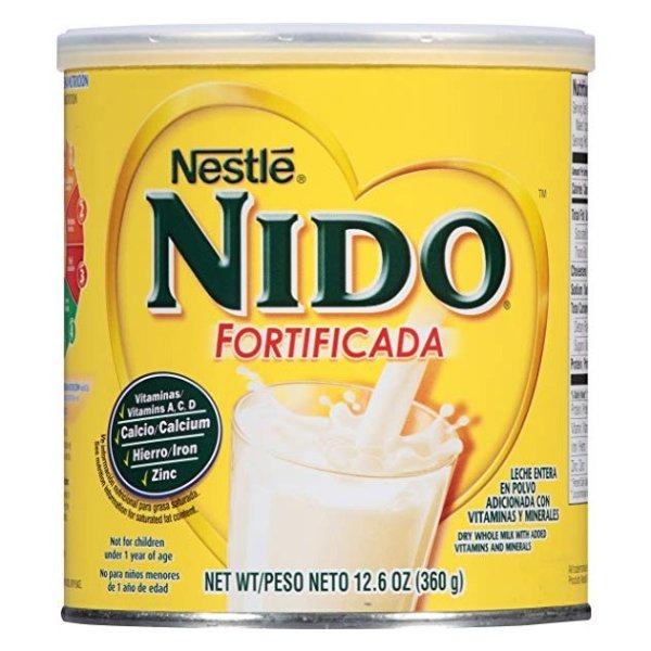 NESTLE NIDO Fortificada Dry Milk 12.6 Ounce. Canister