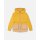 hooded colorblock parka yellow and beige