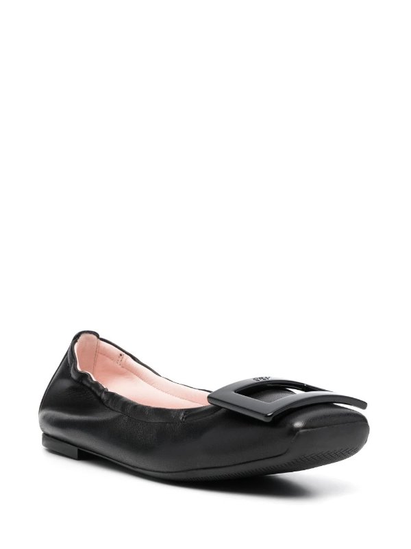 Viv' Pockette leather ballerina shoes