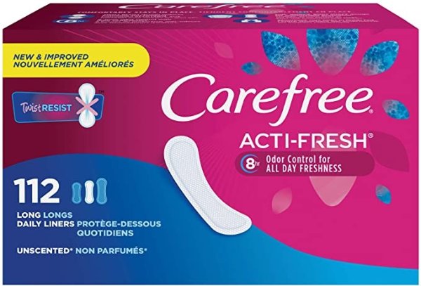 Carefree Acti-Fresh 加长型护垫 112片
