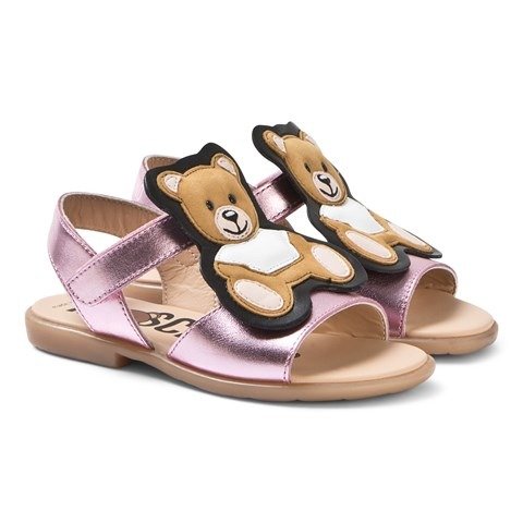Pink Leather Bear Sandals | AlexandAlexa