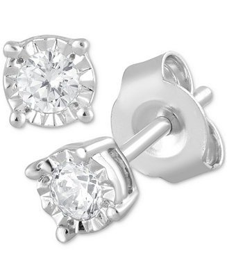 Lab Grown Diamond Stud Earrings (1/5 ct. t.w.) in Sterling Silver