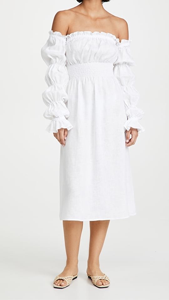 Michelin Linen Dress In White