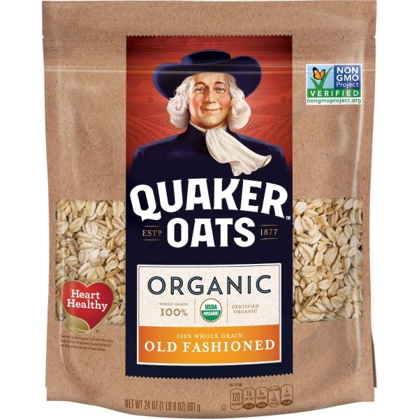 Old Fashioned Rolled Oats, USDA Organic, Non GMO Project Verified, 24oz Resealable Bags (Pack of 4)