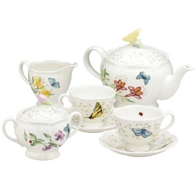 Butterfly Meadow 7-Piece Tea Set, Service for Two