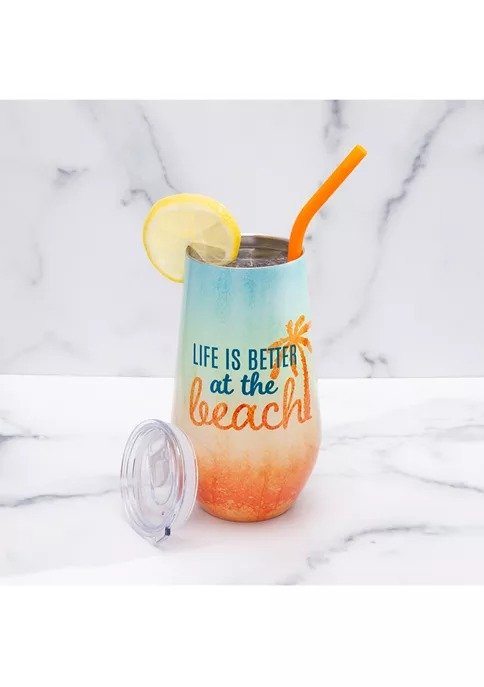 16 Ounce Better At Beach Insulated Wine Tumbler