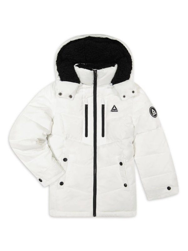 Girls Hooded Winter Puffer Coat, Sizes 4-16