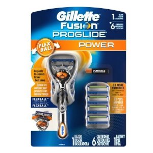 Gillette Fusion ProGlide Power Men's Razor with FlexBall Handle Technology, 6 Razors Blades, 1 Kit