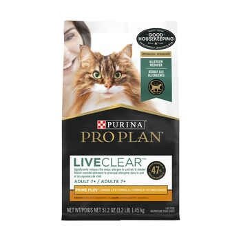 Pro Plan LIVECLEAR Senior Adult 7+ Prime Plus Chicken & Rice Formula Dry Cat Food 3.2 lb Bag | 1800PetMeds