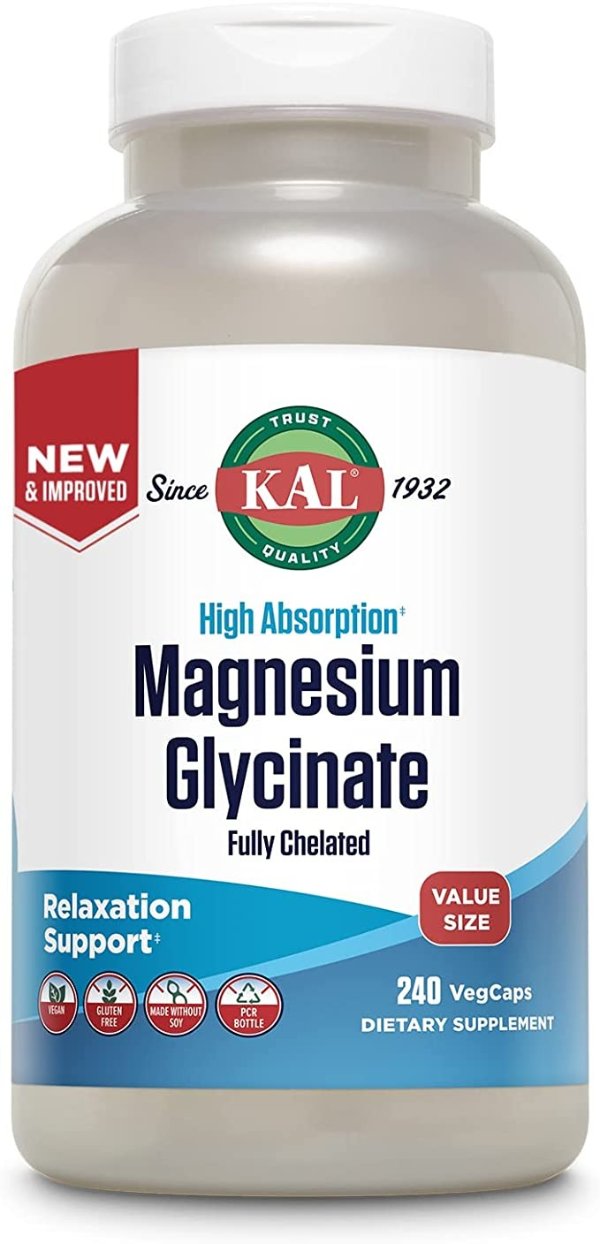 Magnesium Glycinate, New & Improved Fully Chelated High Absorption Formula with BioPerine, Bisglycinate Chelate for Stress, Relaxation, Muscle & Bone Health Support, 60 Servings, 240 VegCaps