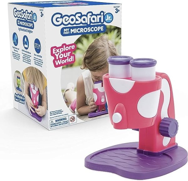 GeoSafari Jr. Pink My First Kids Microscope Toy, Preschool Science, STEM Toy, Classroom Must Haves, Ages 3+