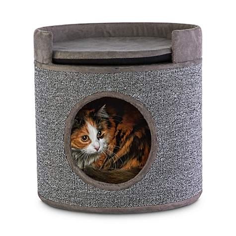 Cozy Cottage Cat Condo with Perch and Cushion