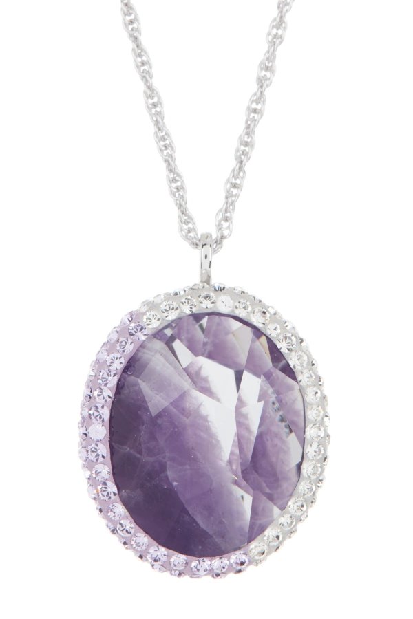 Allure Collection Swarovski Crystal & Gemstone Pendant Necklace