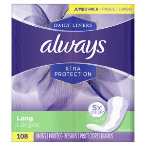 Always Discreet Incontinence Very Light Absorbency Liners, Long Length, 132 ct