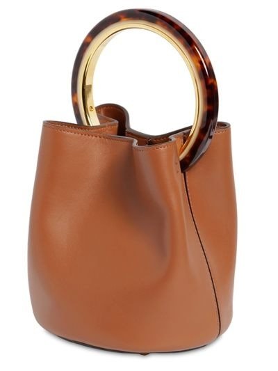 SMALL PANNIER LEATHER BUCKET BAG