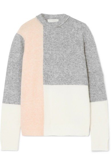 Lofty color-block knitted sweater