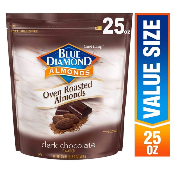 Blue Diamond Almonds, Oven Roasted Cocoa Dusted, 25 Ounce