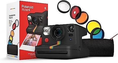 Now+ Black (9061) - Bluetooth Connected I-Type Instant Film Camera with Bonus Lens Filter Set