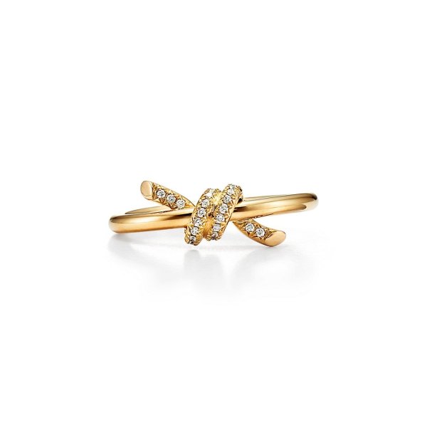 Tiffany Knot Ring in Yellow Gold with Diamonds | Tiffany & Co.