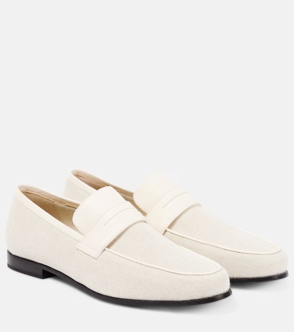 The Canvas leather-trimmed loafers