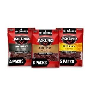 Jack Link's Beef Jerky Variety Pack - Includes Original, Teriyaki, and Peppered Beef Jerky 1.25 Oz (Pack of 15)