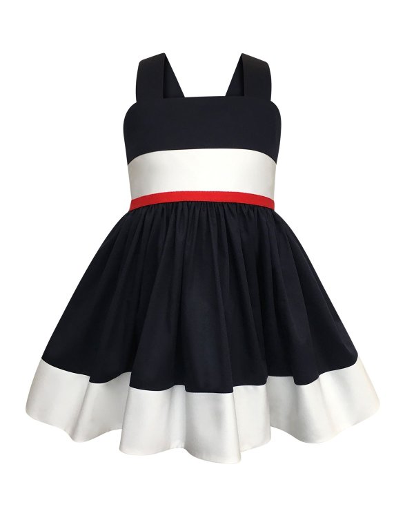Colorblock Bow-Back Sun Dress, Size 2-4 Colorblock Bow-Back Sun Dress, Size 7-14