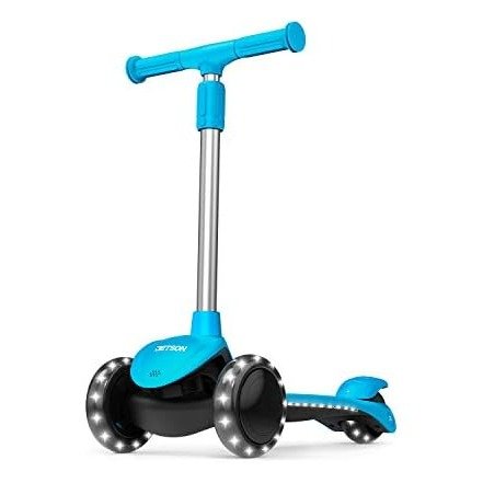 Scooters - Lumi 3 Wheel Kick Scooter - Kids Three Wheel Push Scooter with Adjustable Height Handlebars - Ultra-Lightweight Design with High Visibility Light Up LEDs on Stem and Wheels