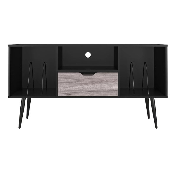 Copley Transitional TV Stand for TVs up to 55", Black Oak