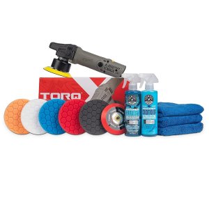 Chemical Guys BUF_209X TORQX Random Orbital Polisher, Complete Detailing Kit with Pads, Pad Cleaner & Conditioner, Towels - 12 Items