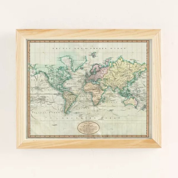 Vintage World Map (1801) Decorative Art Print