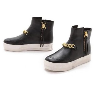 Ash Jackie Chain-Trimmed Leather Platform High Top Sneakers @ Saks Off 5th