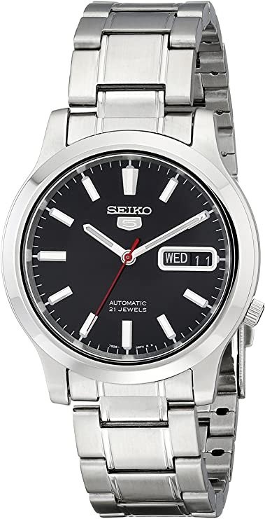 Men's SNK7955 Automatic Stainless Steel Watch with Black Dial