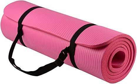 GoYoga All-Purpose 1/2-Inch Extra Thick High Density Anti-Tear Exercise Yoga Mat with Carrying Strap and Yoga Blocks