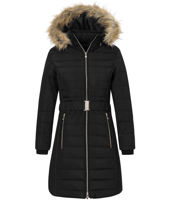 Wantdo Women's Quilted Winter Coat Long Warm Parka Waterproof Puffer Jacket