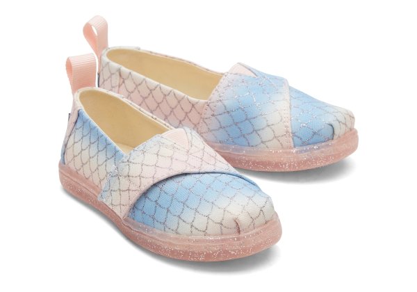 Tiny Pink and Blue Alpargata Mermaid Espadrille Slip On Shoe | TOMS