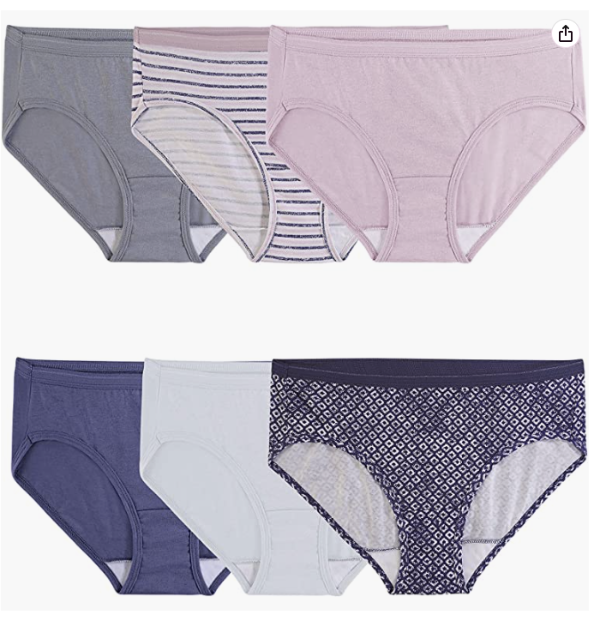 Women's 6 Pack Hipster Assorted Colors