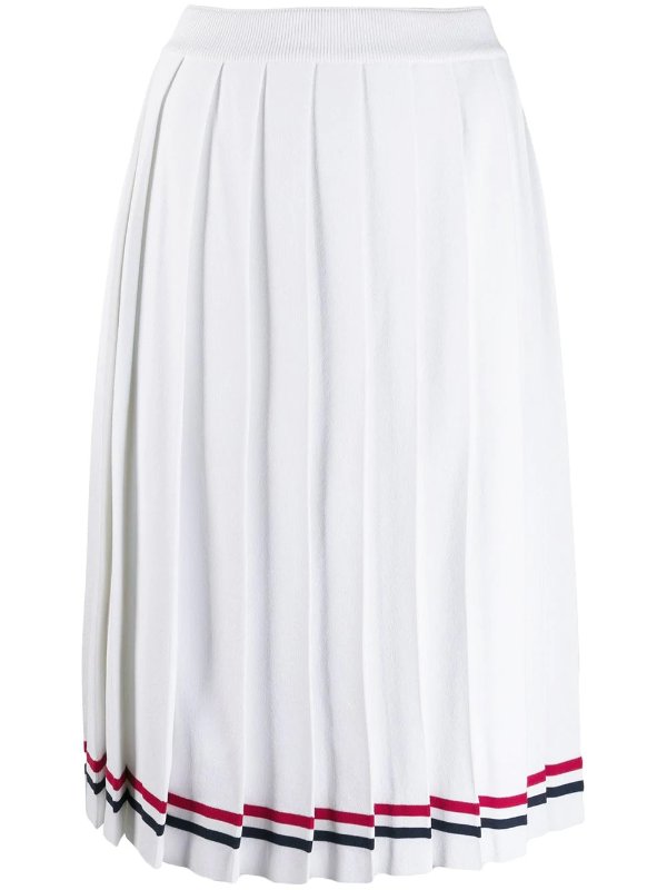 RWB-stripe pleated skirt