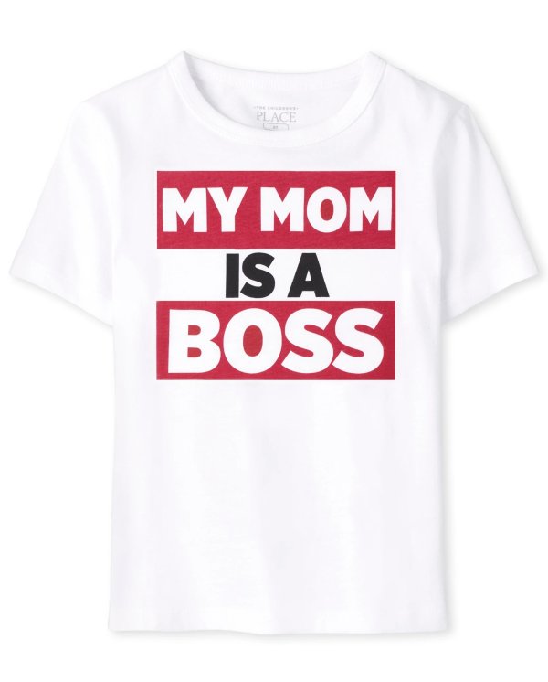 Baby And Toddler Boys Short Sleeve 'My Mom Is A Boss' Graphic Tee