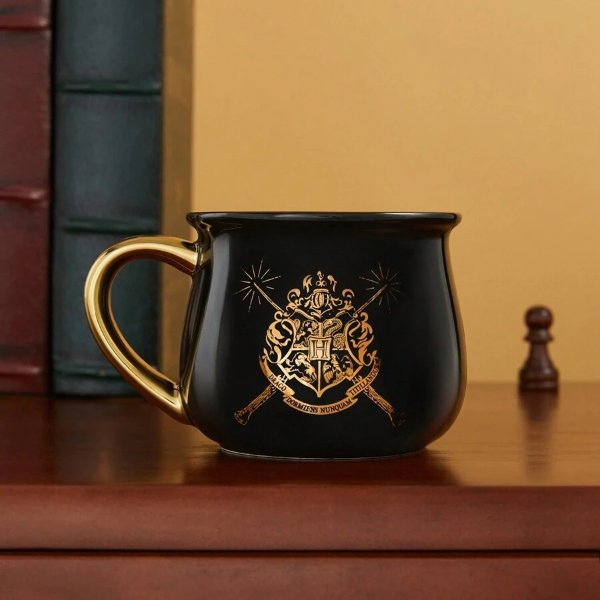 HARRY POTTER X SHEIN Black Ceramic Mug With Gold Handle (Not Recommended For Microwave Use)
