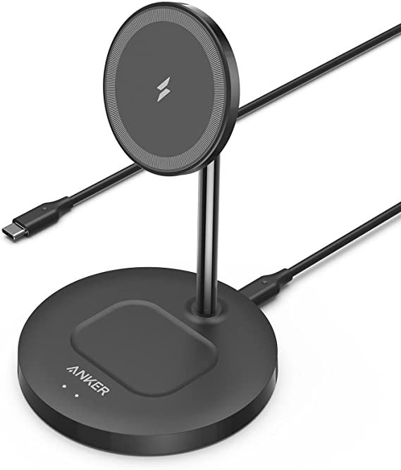 Wireless Charging Stand, PowerWave 2-in-1 Magnetic Stand Lite with 5 ft USB-C Cable, Charging Stand Only for iPhone 12/12 Pro / 12 Pro Max / 12 Mini and AirPods 2 / Pro (No AC Adapter)
