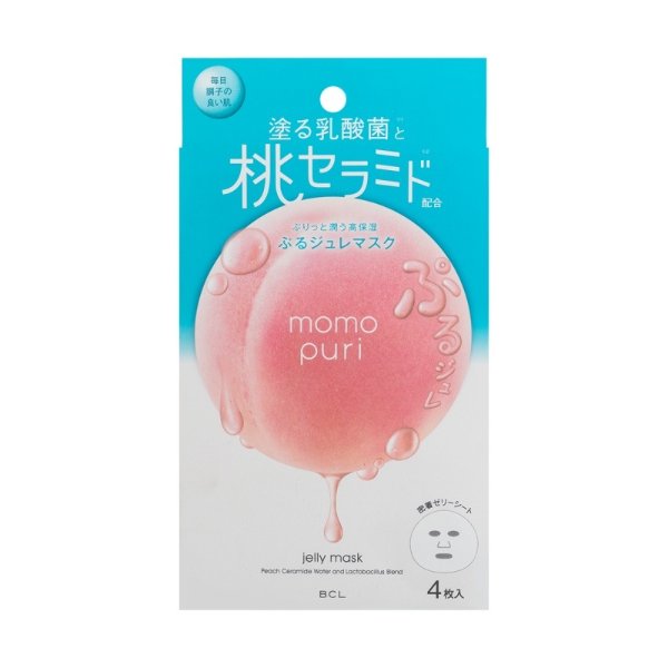 【人气新品】日本BCL MOMO PURI 蜜桃果冻面膜 4枚入 - 亚米网