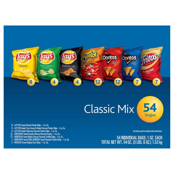 Lay Classic Mix, Variety Pack, 1 oz, 54-count